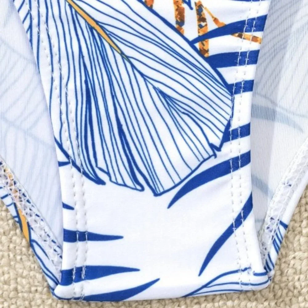 Blue Print High Waisted Bikini